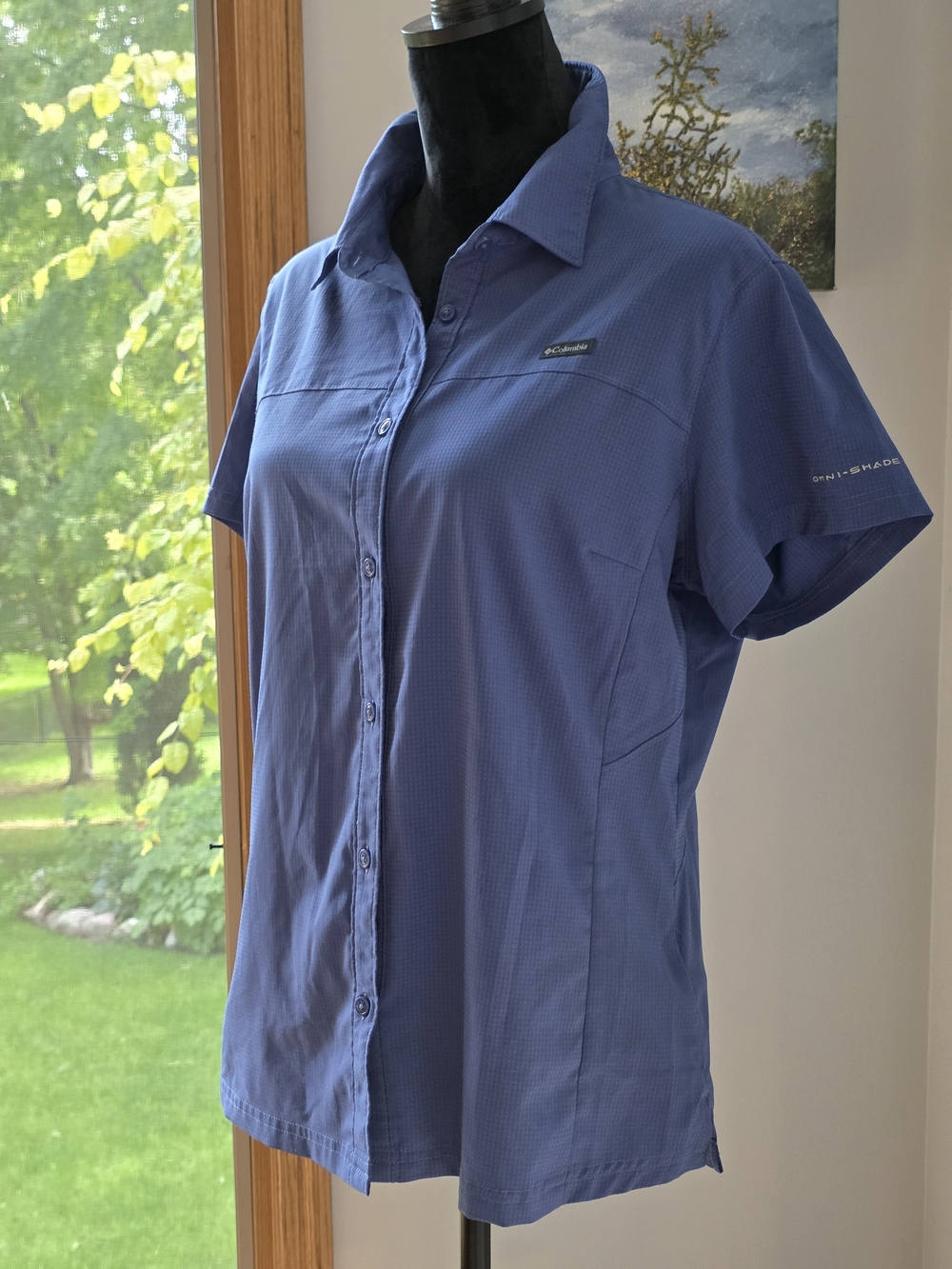 Columbia Kestrel Trail Lite Short Sleeve Button- Down, Women's Large